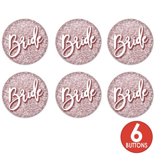 Beistle 2" Sparkle Bride Buttons